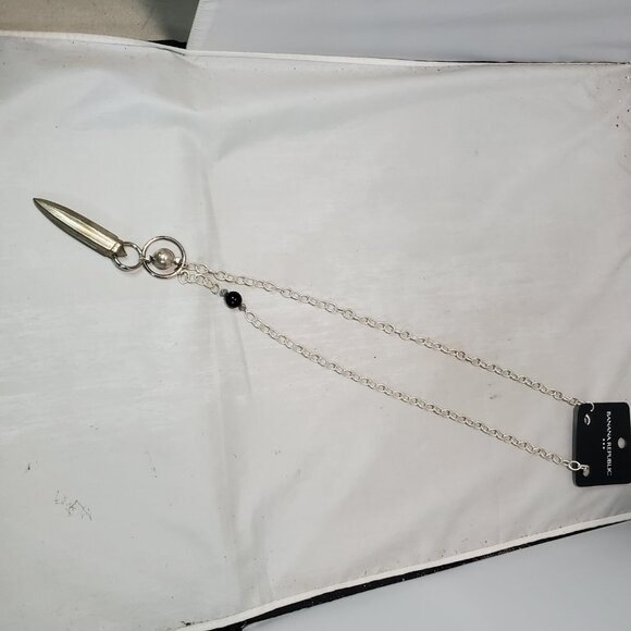 Banana Republic necklace features a chunky silver-toned chain and dagger - Picture 4 of 7